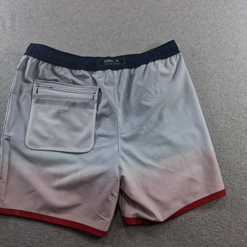 O'Neill Board Shorts Mens Size L Red White Blue Tie Dye Hyperfreak NEW